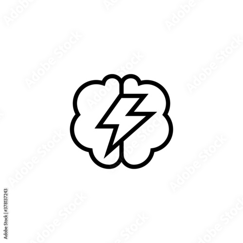 Brainstorm Icon  in black line style icon, style isolated on white background