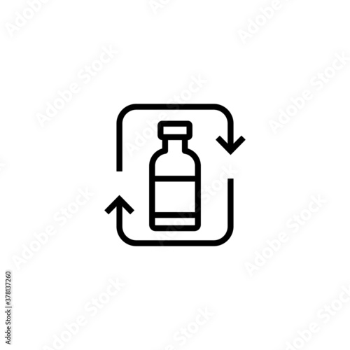water container Icon  in black line style icon, style isolated on white background