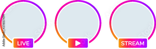 Interface elements. Social media avatars templates. Templates with colorful avatars types. Social Media concept. Vector illustration on colorful and bright background