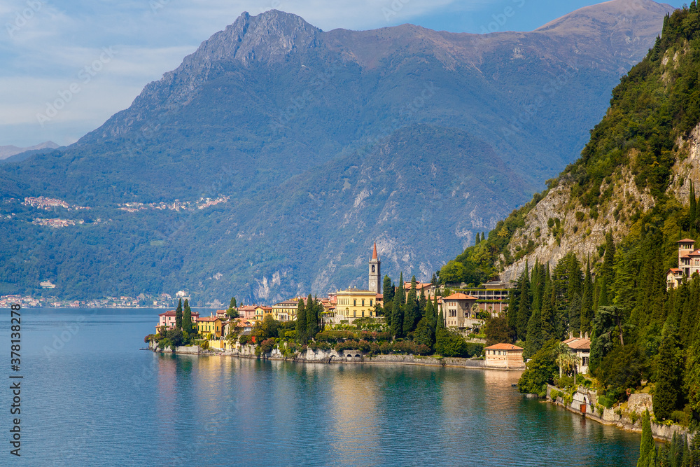 Varenna, lake Como, Italy September 20, 2019. Varenna, small town on lake Como. Lakeside view in Italy.