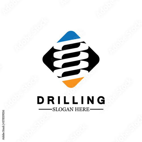  Drill logo icon design template  Logo for mining   business   bore   drilling business   oil drilling. Other companies. Vector illustration.