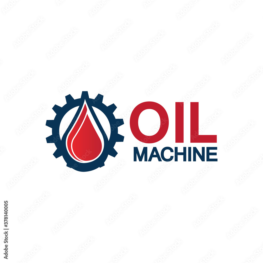 Obraz premium Oil industry vector design template,Oil Industry logo designs concept vector, Oil Gear Machine logo template symbol