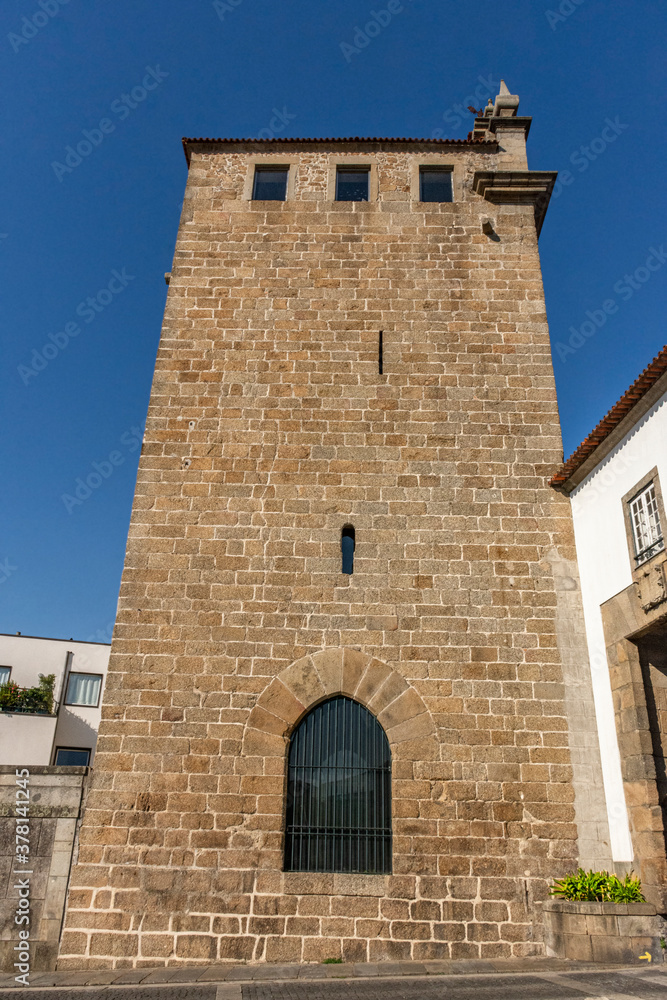 Castle Tower Against Blue Sky, Braga, Portugal