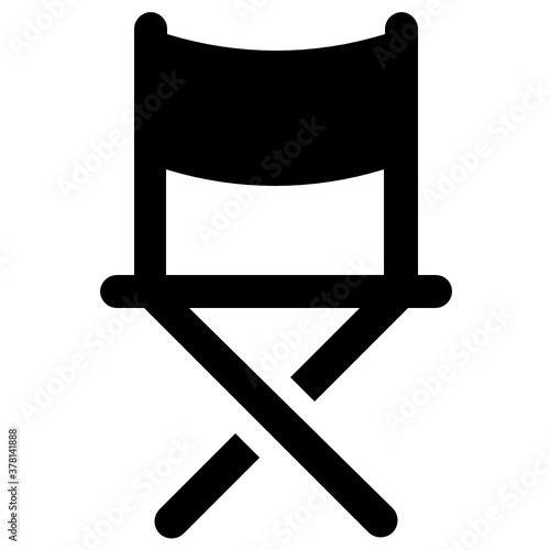 
A foldable comfortable chair, flat design icon of director chair icon
