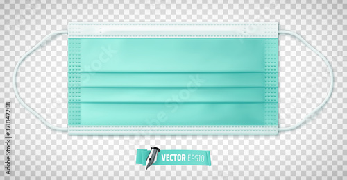 Masque chirurgical vectoriel sur fond transparent