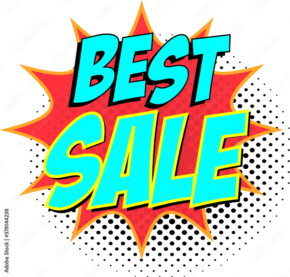  sale bubble talk in pop-art style