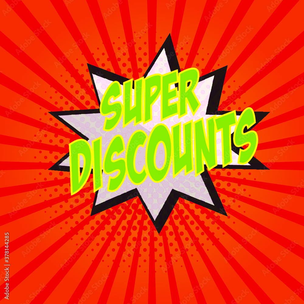 Fototapeta premium sale bubble talk in pop-art style