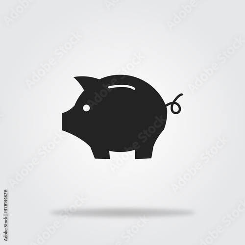 Vector Piggybank flat style icon design. Vector illustration