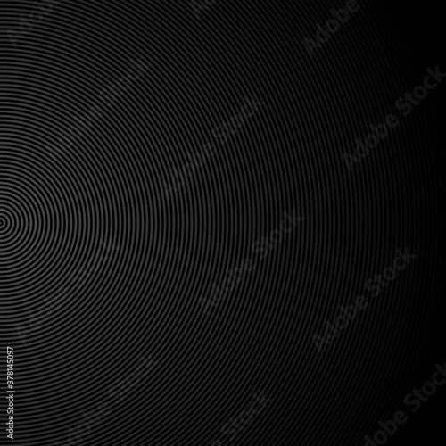 Radial black thin lines on black gradient background, vector illustration 