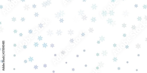 Light blue, green vector abstract backdrop with leaves.