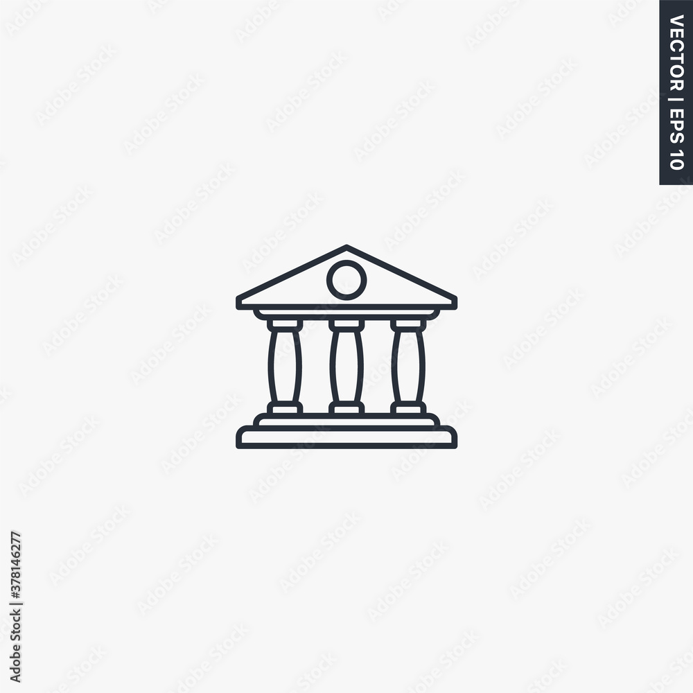 Bank building, linear style sign for mobile concept and web design Bank building, linear style sign for mobile concept and web design