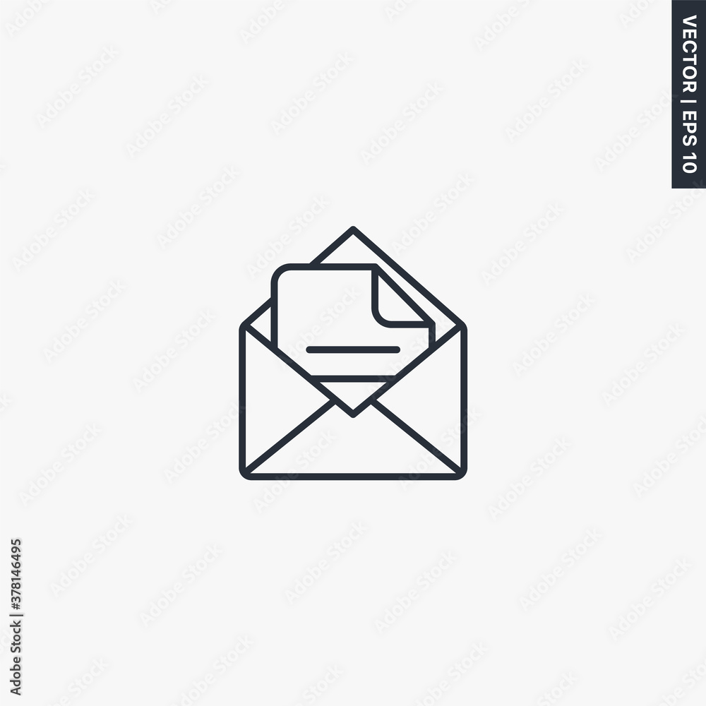 Letter, read message, linear style sign for mobile concept and web design Letter, read message, linear style sign for mobile concept and web design