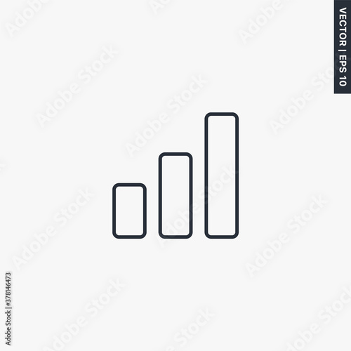 Growth chart, linear style sign for mobile concept and web design