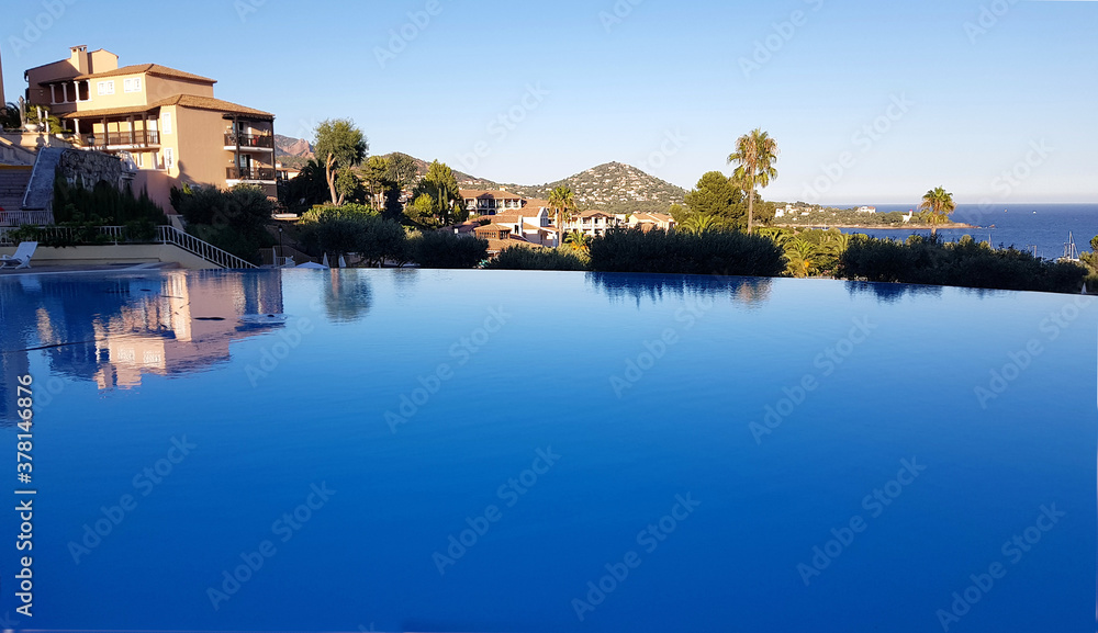 Fototapeta premium Pool with the view of the South of France