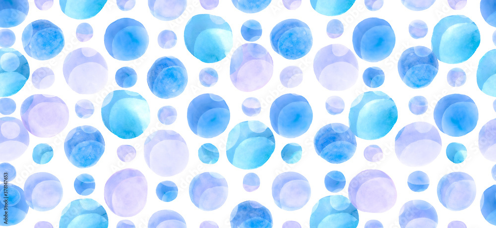 Seamless Circles Pattern. Watercolor Snowflake Seamless Circles Pattern. Watercolor Snowflake