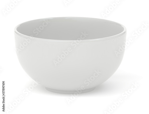 White ceramic bowl 3d rendering