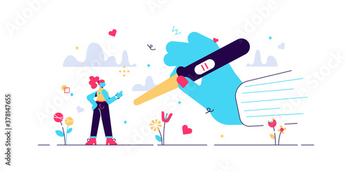 Pregnancy test vector illustration. Flat tiny