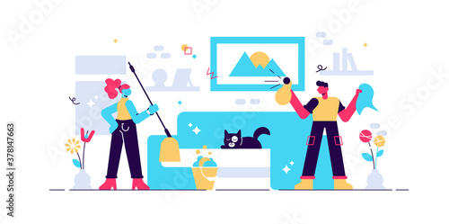 Housework vector illustration.