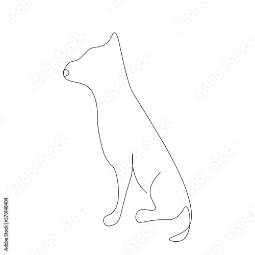 Dog silhouette on white background. Vector illustration