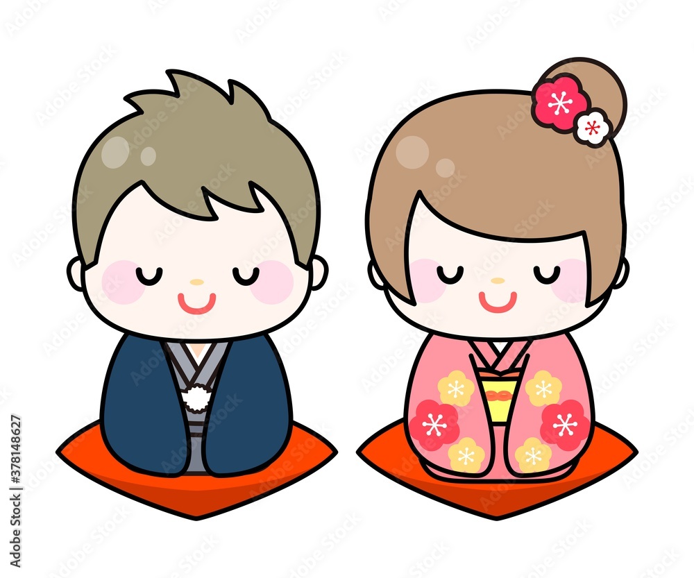 着物の男女の人物イラスト Stock Vector Adobe Stock 着物の男女の人物イラスト Stock Vector Adobe Stock
