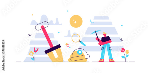 Geology vector illustration. Flat tiny 
