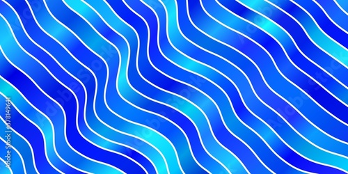 Light BLUE vector pattern with curves. Colorful illustration, which consists of curves. Best design for your posters, banners.