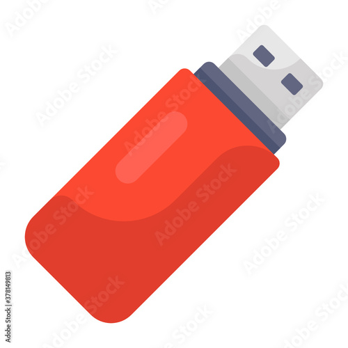 
An electronic flash drive icon in modern flat style 
