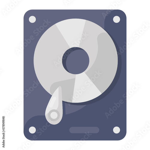
Hard disk icon, flat vector design.
