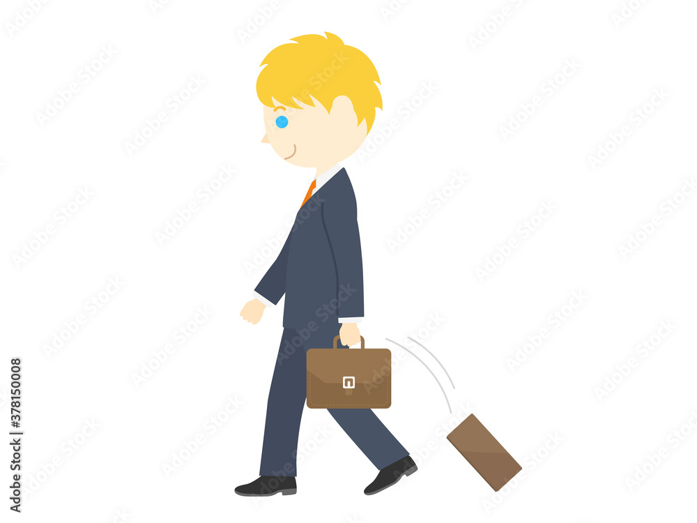 財布を落とす白人男性のイラスト 財布を落とす白人男性のイラスト