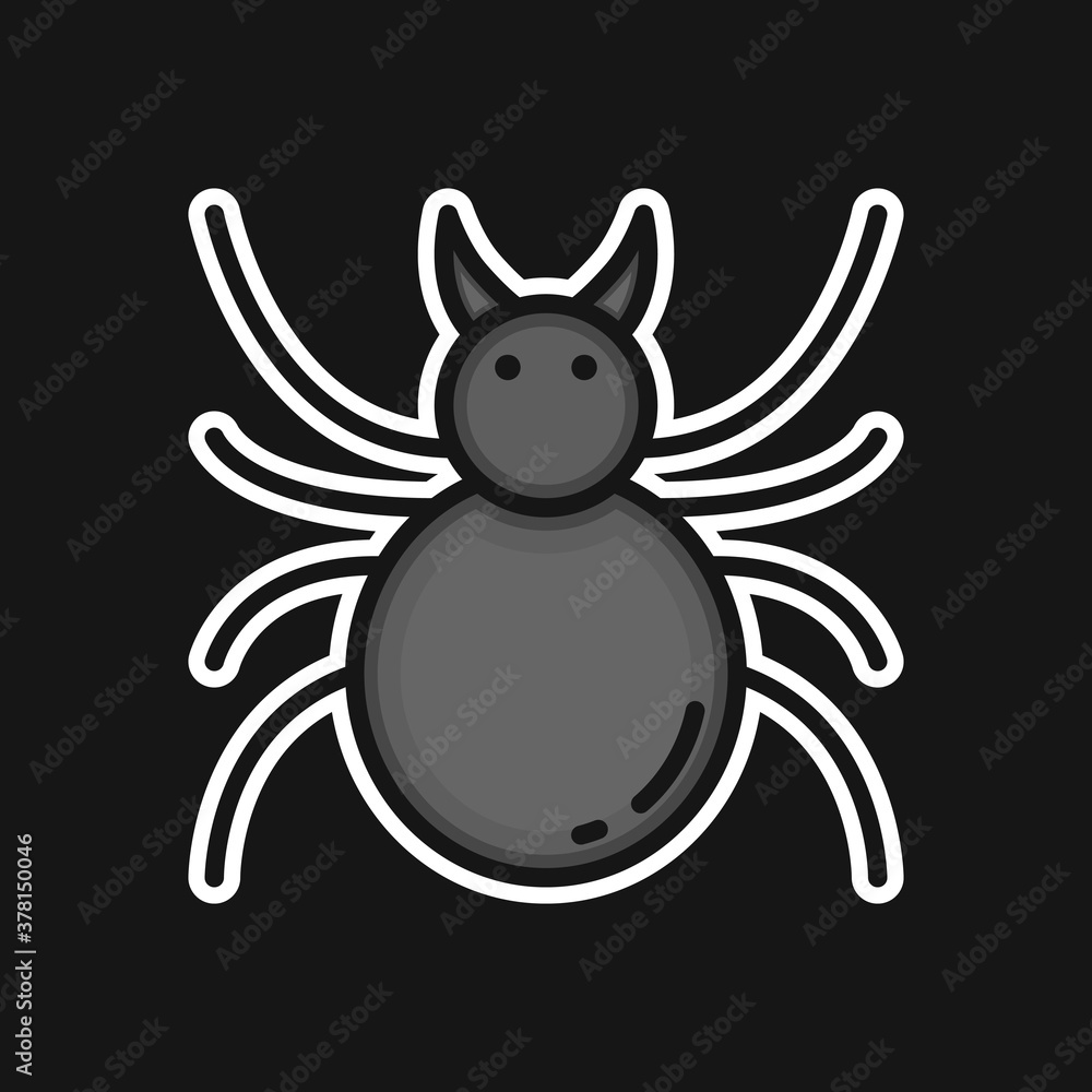 Spider Halloween Icon Filled Line Style. Black Spider Vector Logo Illustration. Witch Spider Symbol Icon Halloween Celebration Spider Halloween Icon Filled Line Style. Black Spider Vector Logo Illustration. Witch Spider Symbol Icon Halloween Celebration