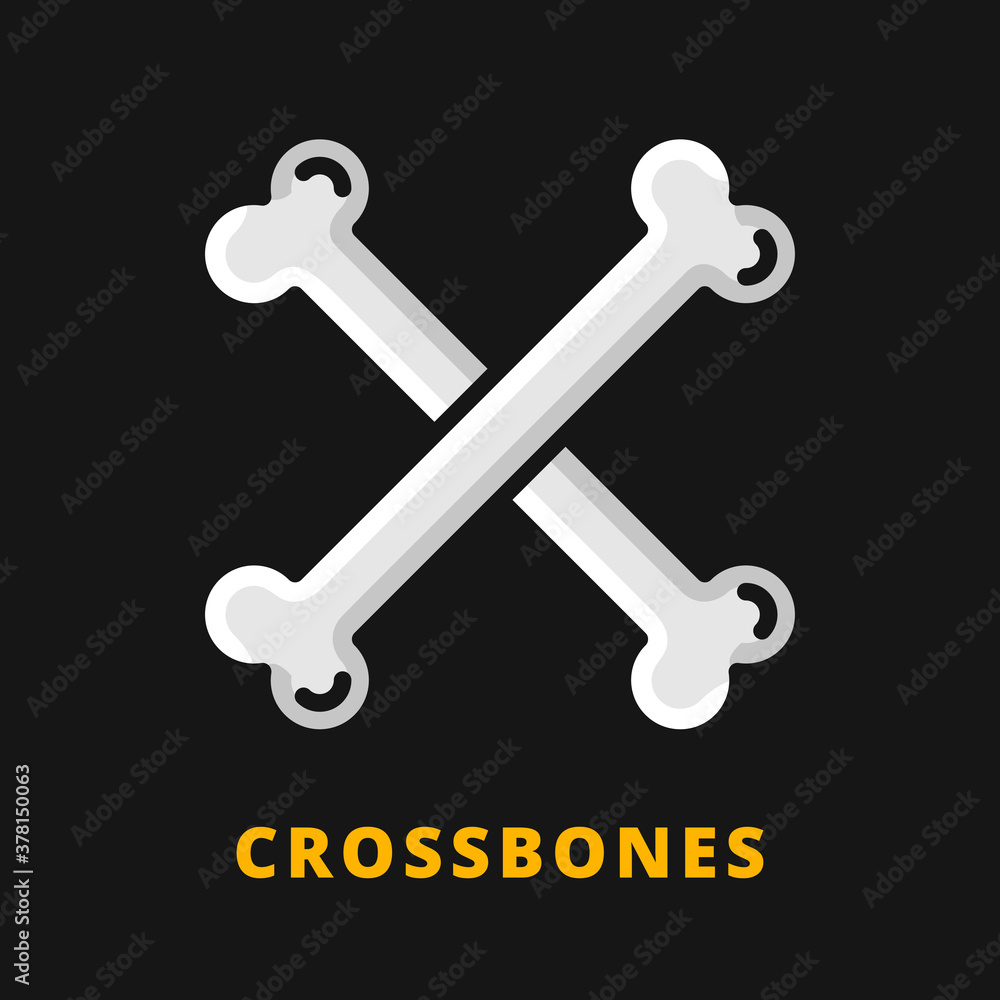 Bones Halloween Icon Filled Line Style. Bone Vector Logo Illustration. Crossbones Symbol Icon Halloween Celebration Bones Halloween Icon Filled Line Style. Bone Vector Logo Illustration. Crossbones Symbol Icon Halloween Celebration