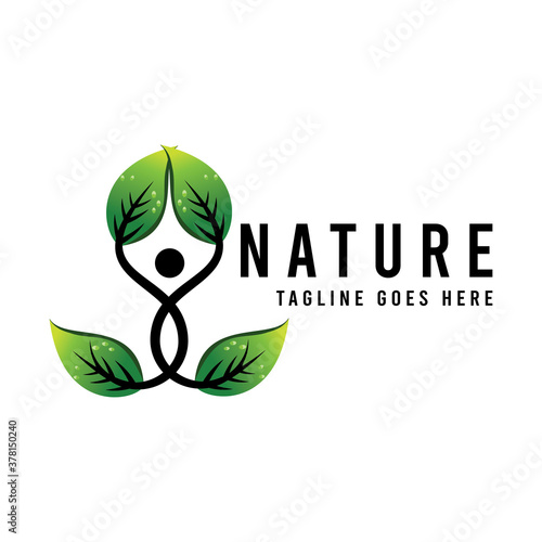 Nature And Human Ecology Logo Human Character Logo, Human Icon, Nature Icon.