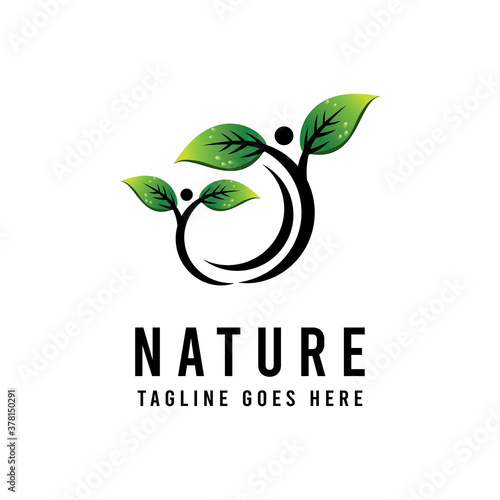 Nature And Human Ecology Logo Human Character Logo, Human Icon, Nature Icon.