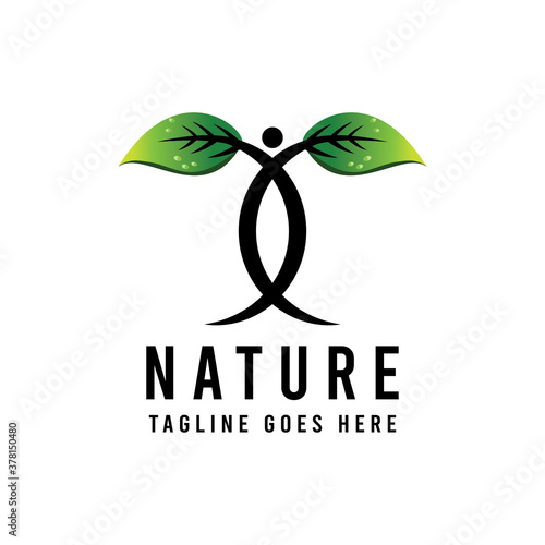 Nature And Human Ecology Logo Human Character Logo, Human Icon, Nature Icon.