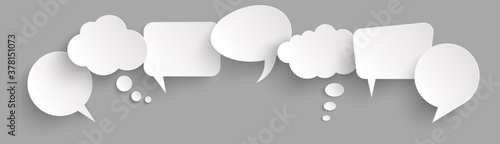 Canvas Print sticker speech bubbles with shadow