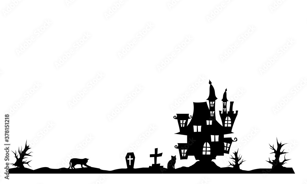 Obraz premium 黒のハロウィンフレーム枠のベクターイラスト素材