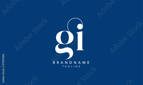 Alphabet letters Initials Monogram logo GI, IG, G and I