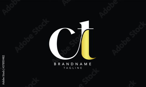 
Alphabet letters Initials Monogram logo CT, TC, C and T
