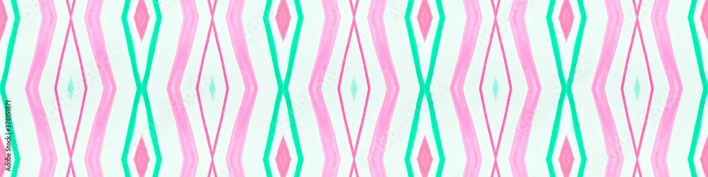 Painted Color Mexican Pattern. Seamless Bohemian Painted Color Mexican Pattern. Seamless Bohemian
