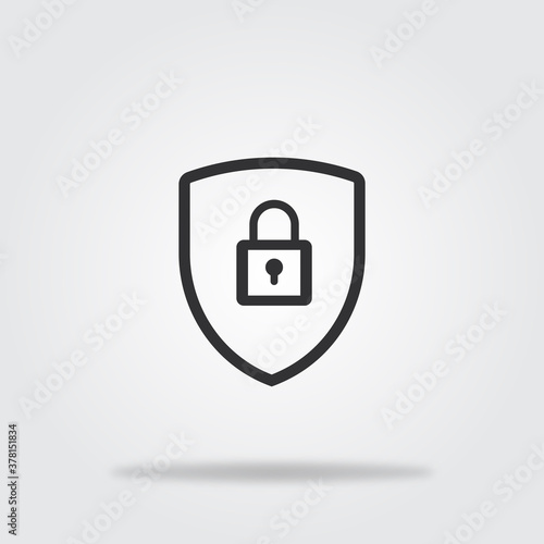 Vector Shield security icon design with a lock icon. Vector illustration