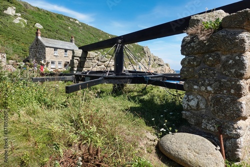 Картината върху платно The old capstan at Penberth, one of the last traditional fishing coves in the UK