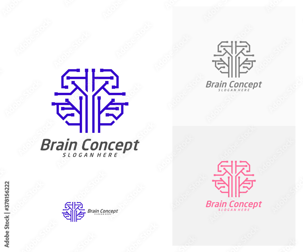 Tech Brain Logo design vector template. Think idea concept. Brainstorm power thinking brain icon Logo. Tech Brain Logo design vector template. Think idea concept. Brainstorm power thinking brain icon Logo.