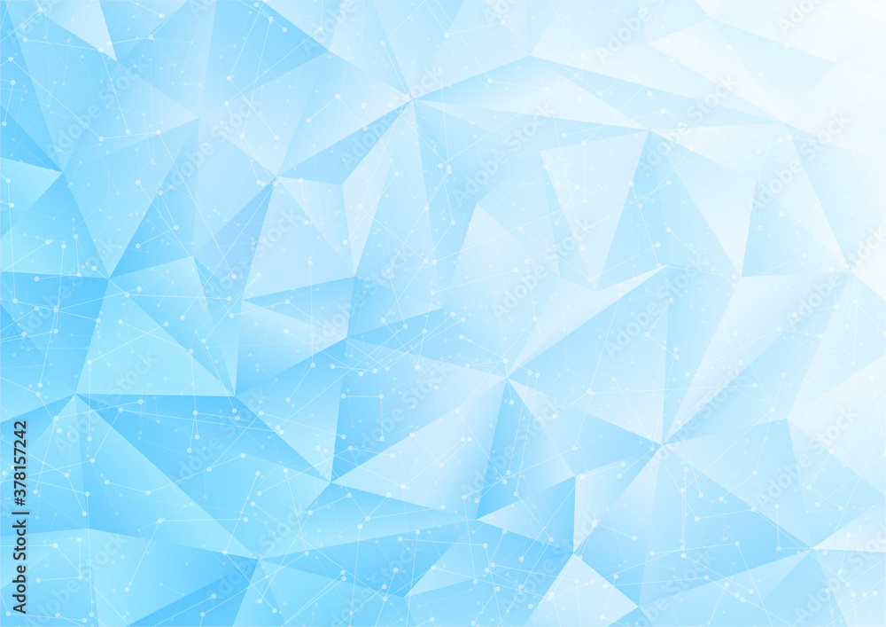 Abstract polygon background with geometric poly pattern (triangle shape texture) and curved digital lines. Light blue technology backdrop useful for presentation, certificate, modern design layout Abstract polygon background with geometric poly pattern (triangle shape texture) and curved digital lines. Light blue technology backdrop useful for presentation, certificate, modern design layout