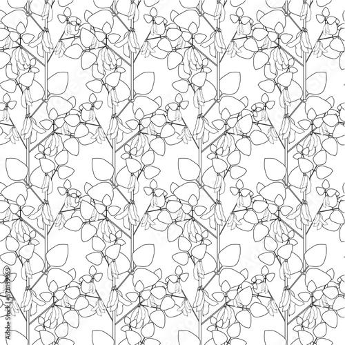 Soy plant sketch seamless pattern. Art design element monochrome stock vector illustration for product design, for packaging design, for web, for print, for walpapper, for fabric print