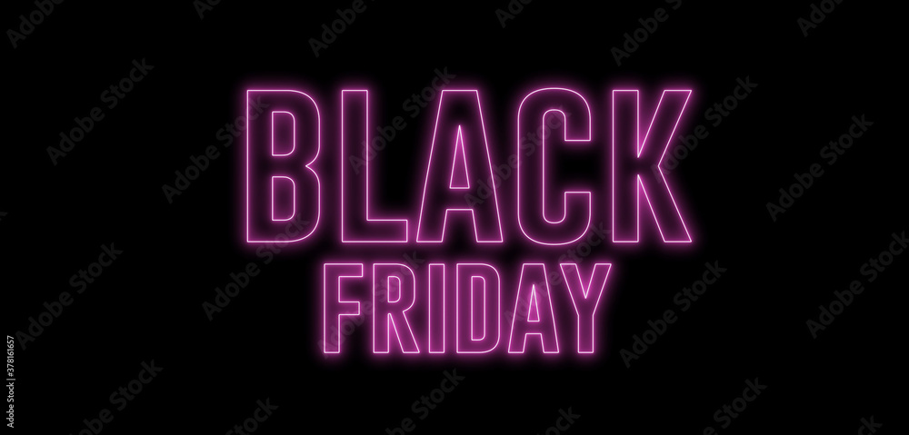 Neon style text animation of BLACK FRIDAY. Black Friday sale, shopping and promotion animation with blue neon colors.