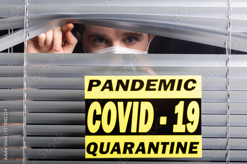 Hospital quarantine or isolation of patient standing alone in room with hopeful for treatment of Coronavirus COVID-19 Pandemic, Outbreak Efforts prevent virus spreading hazard controls concept.