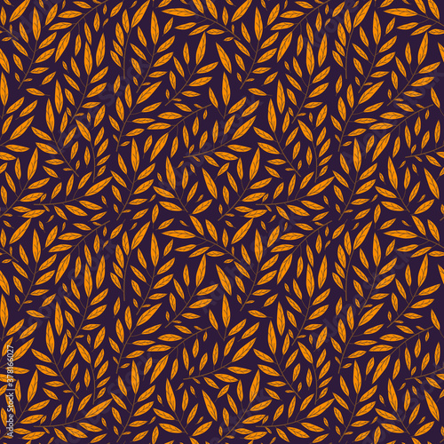 seamless pattern autumn leaves. Vector illustration background