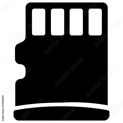 
Memory Card icon, flat vector of data storage medium 
