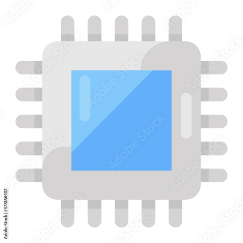 
A vector of microchip in modern flat style 
