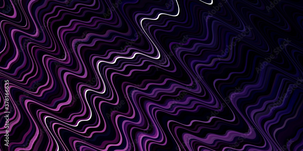 Dark Purple vector pattern with curves. Gradient illustration in simple style with bows. Smart design for your promotions.